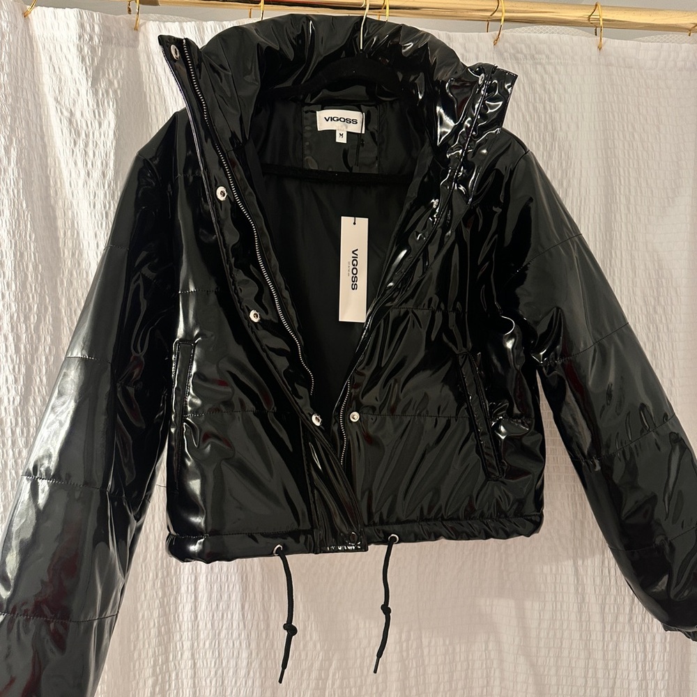 Vigoss Shiny Black Women's Puffer Jacket